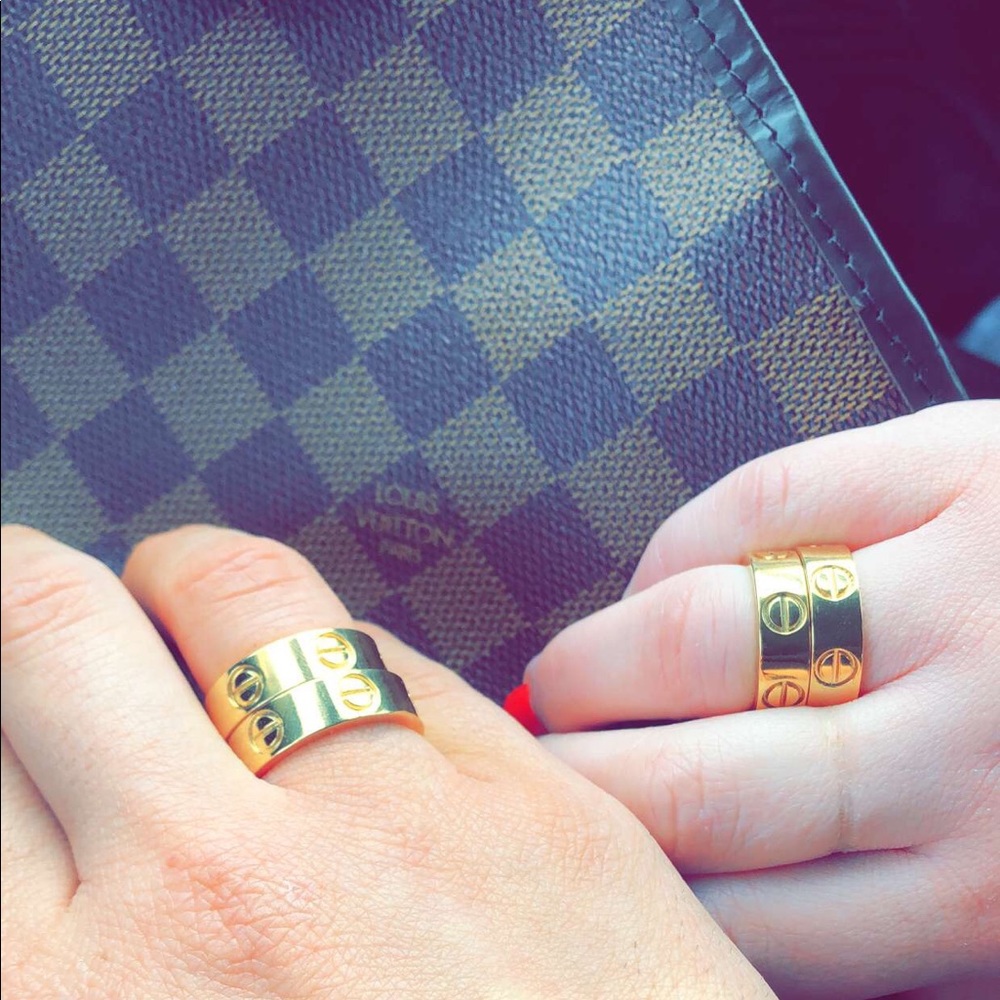 Gold love rings